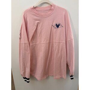 Disney Cruise Line Spirit Jersey Pink M 100% Cotton Made In USA Oversized Long S